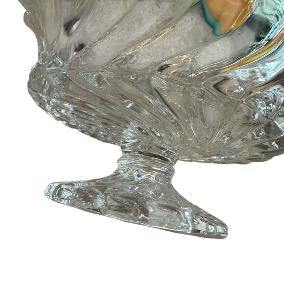 VTG Fostoria‎ Colony 2412 Swirl Glass 10 1/2” Large Footed Fruit Bowl Scalloped - Picture 4 of 9